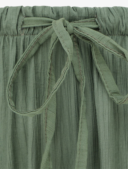 Pantalon style sarouel à bouts élastiqués - Kaki - 3