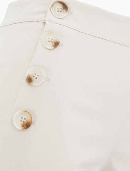 Short uni taille haute - Beige - 3