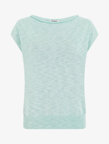 Top fin en maille - Turquoise - 1