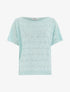 Top uni en maille ajourée à manches courtes - Turquoise - 1