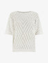 Top uni ajouré en maille - Blanc - 1