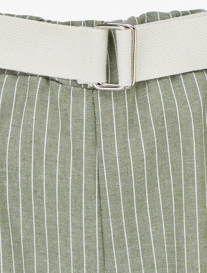 Pantalon ample à rayures - Kaki - 3