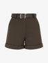 Short à revers ceinturé - Marron - 1