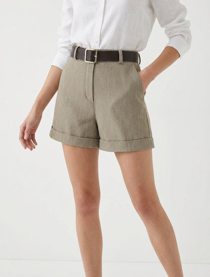 Omgeslagen short met riem - Mol