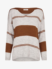 Pull basique bicolore - Camel - 1