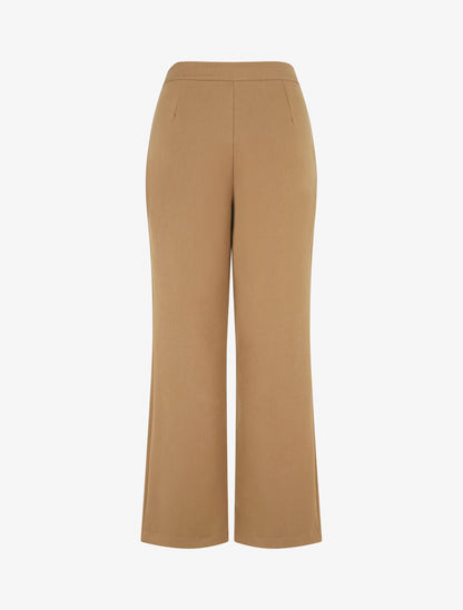 Pantalon uni à fermeture sur les côtés - Camel - 2