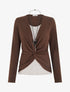 Pull style cache-coeur effet torsadé - Marron - 1