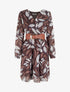 Robe irisée à imprimé feuillage - Marron - 1