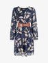 Robe irisée à imprimé feuillage - Marine - 1