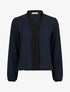 Blouse coupe boule à liseret contrastant - Marine - 4