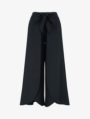 Pantalon à pans taille haute coupe ample - Noir - 1