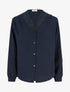 Blouse droite à col V en dentelle - Marine - 1