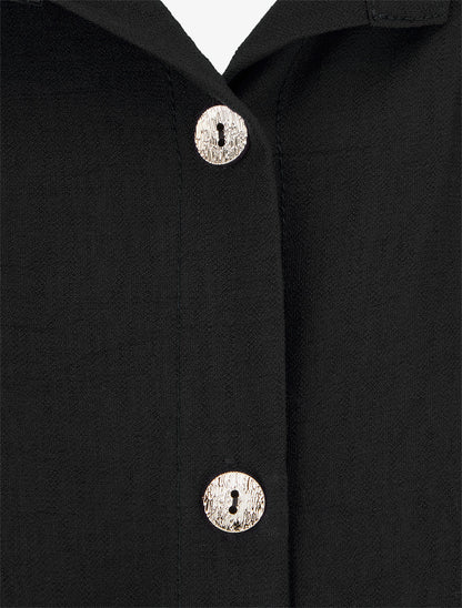 Chemise unie à nouer - Noir - 3