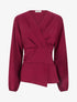Blouse unie à col cache-coeur - Lie de vin - 1