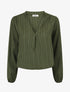 Blouse col V à plis - Kaki - 4