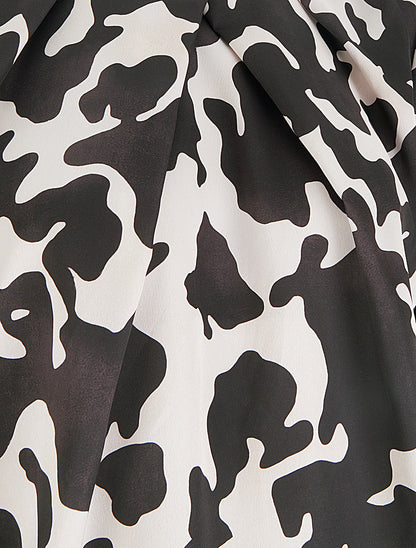 Blouse satiné imprimé vache - Chocolat - 3