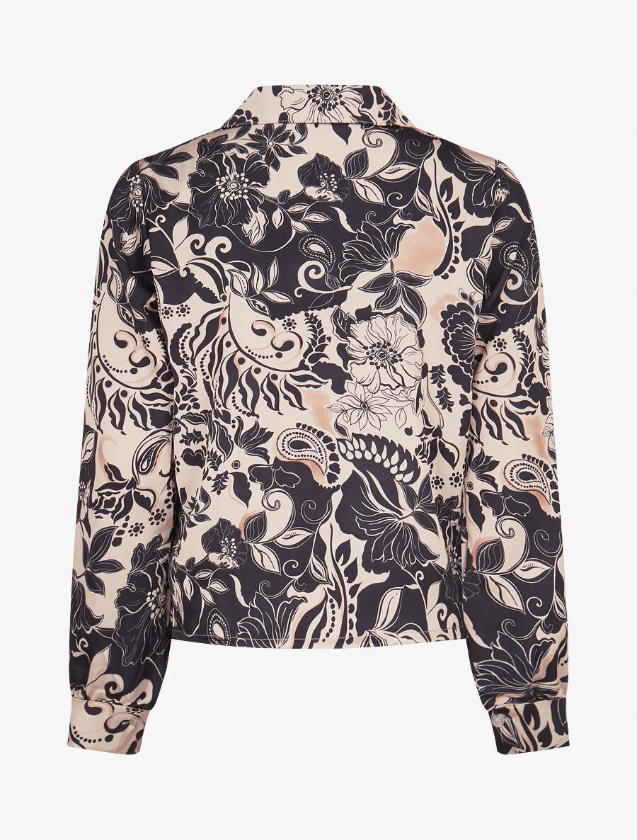 Chemise fluide à nouer imprimé fleuri - Noir - 2