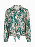 Chemise fluide à nouer imprimé fleuri - Vert - 4