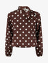 Top boule satiné à noeud et imprimé pois - Marron - 1