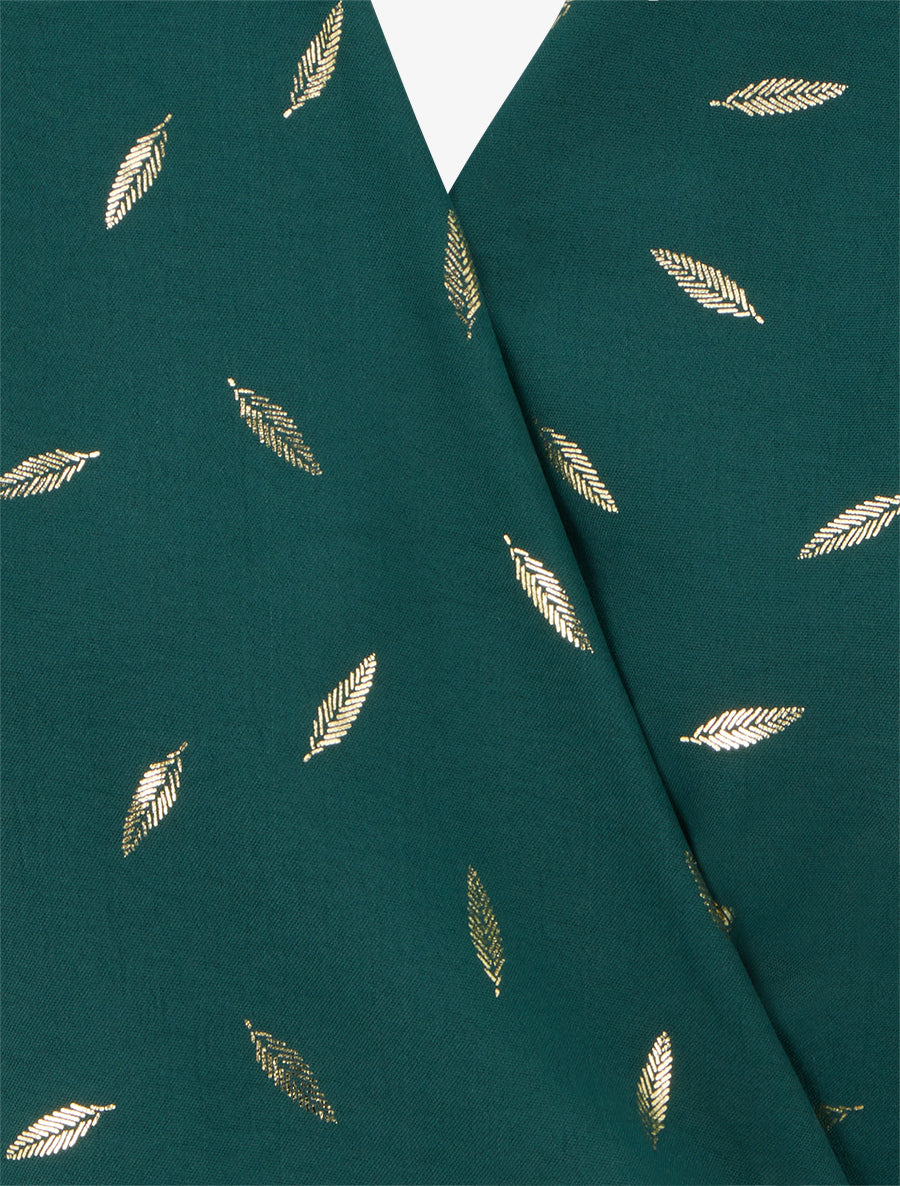 Top style portefeuille à plumes irisées - Vert sapin - 3