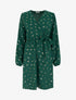 Robe élastiquée à plumes irisées - Vert sapin - 1