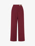 Pantalon ample taille haute à bijou fantaisie - Lie de vin - 1