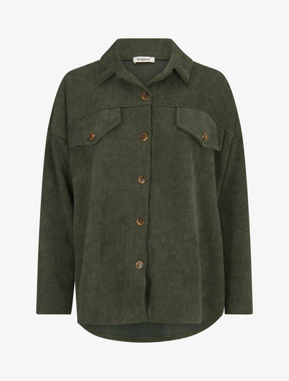 Surchemise côtelée basique - Kaki - 1