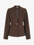 Blazer uni à col droit stylisé - Marron - 1