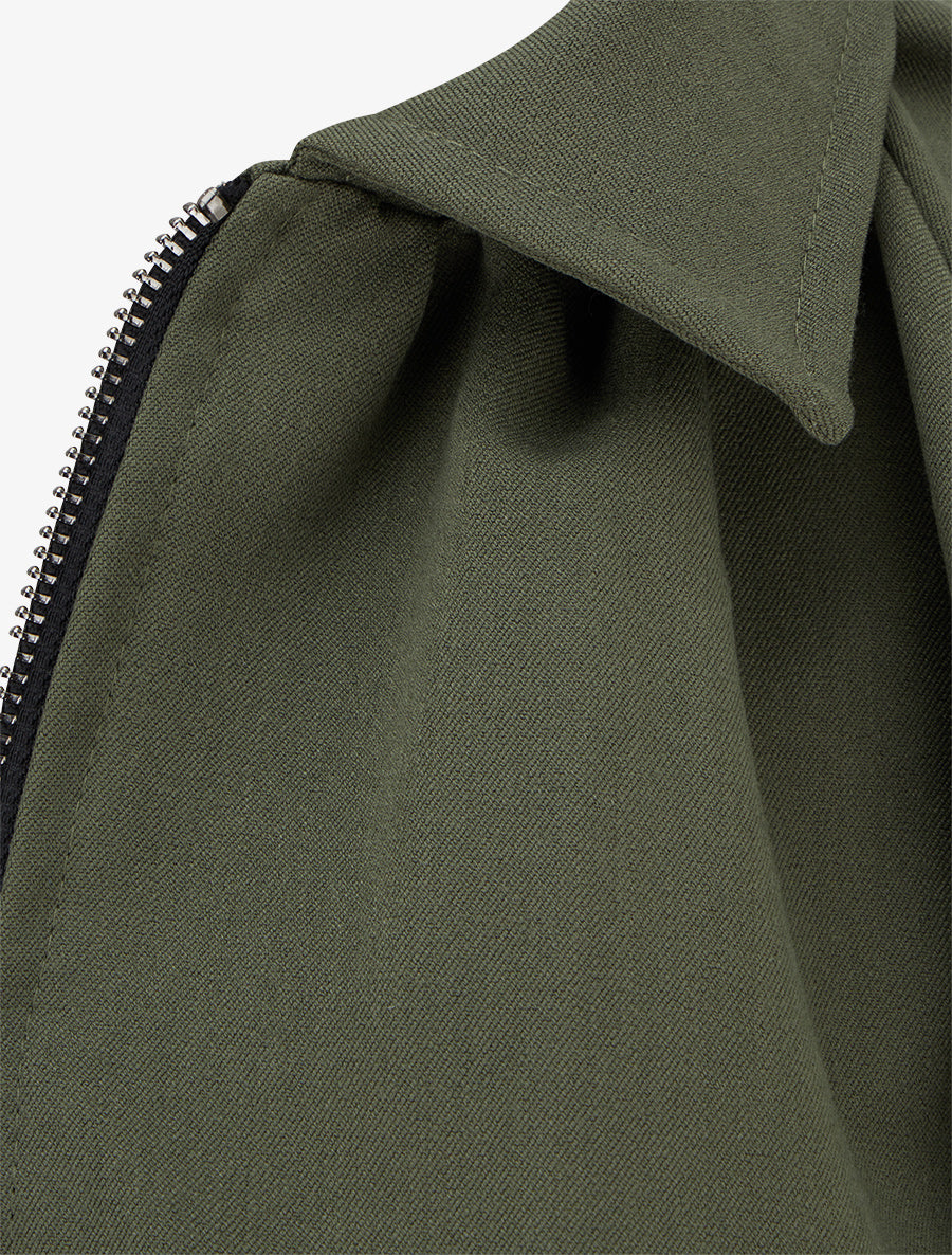 Bomber uni à bords élastiqués - Kaki - 3