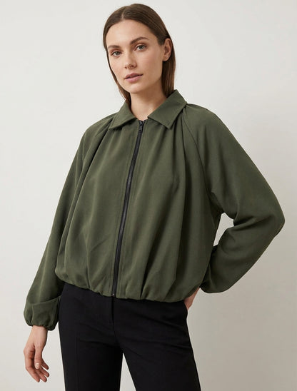 Bomber met elastische boorden - Kaki