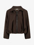 Bomber uni à bords élastiqués - Marron - 1