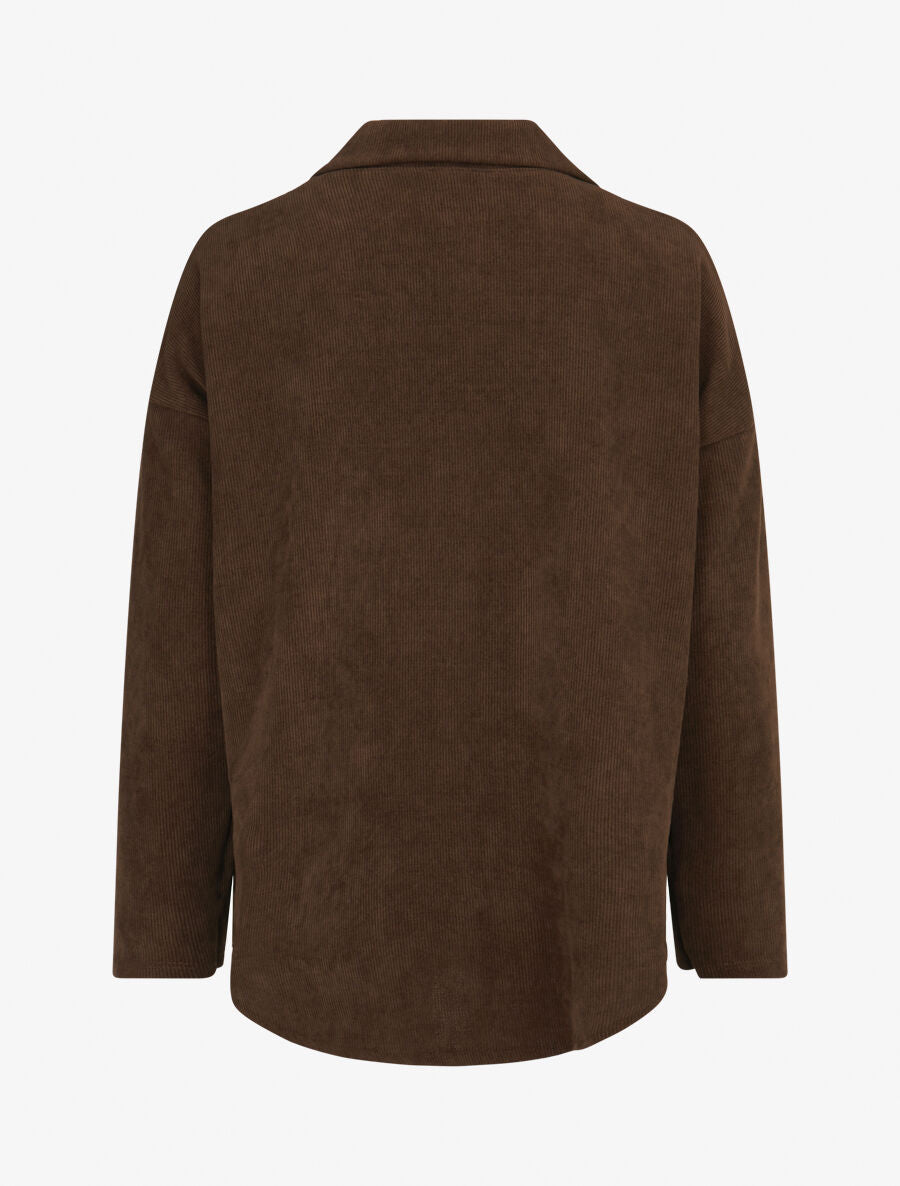 Surchemise côtelée basique - Marron - 2