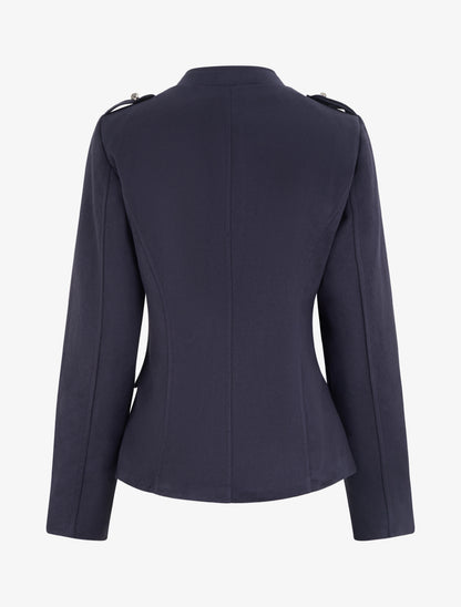 Veste en suédine style officier - Marine - 2