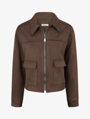 Veste zippée effet daim - Marron - 1
