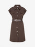 Robe chemise trapèze manches courtes - Marron - 1