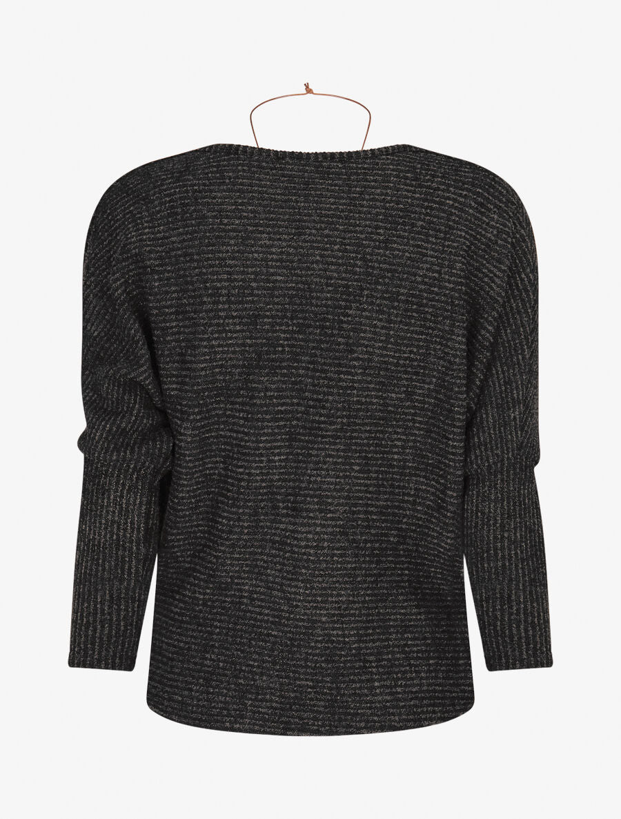 Pull côtelé et irisé - Noir - 2