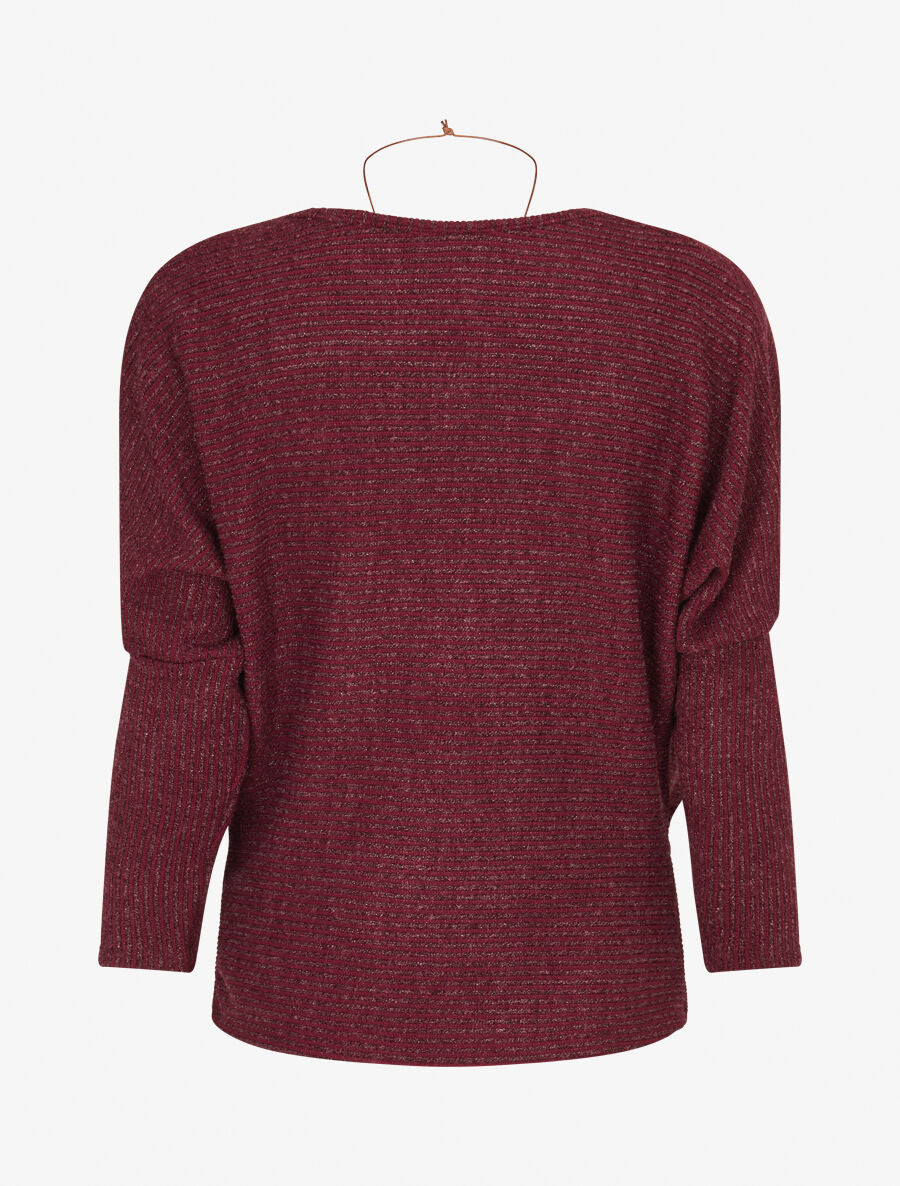 Pull côtelé et irisé - Lie de vin - 2