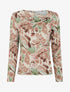 Top imprimé floral à manches longues - Beige - 1