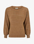 Pull ample en maille irisée à col rond - Camel - 1