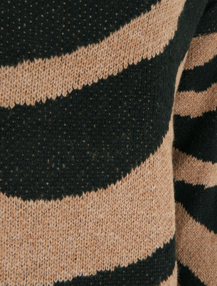 Pull coupe carrée à motif zèbre - Noir - 3