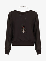Top uni en voile - Noir - 5