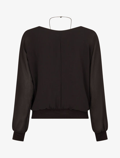 Top uni en voile - Noir - 2