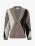 Gilet ample en maille jacquard - Taupe - 1