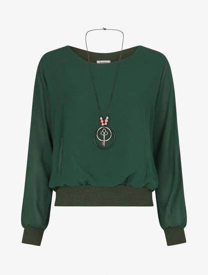 Top uni en voile - Vert sapin - 5