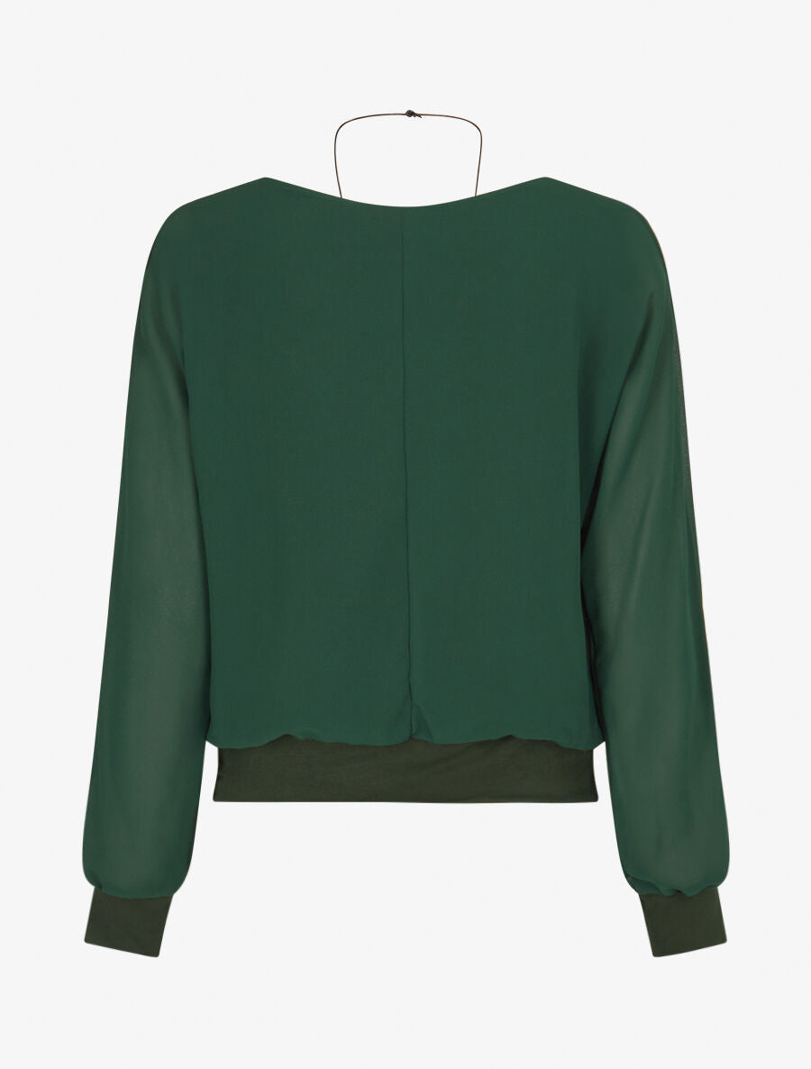 Top uni en voile - Vert sapin - 2