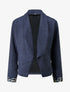 Veste suédine poignets à revers imprimé - Marine - 1