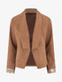 Veste suédine poignets à revers imprimé - Camel - 1