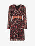 Robe légère en voile lamé imprimé abstrait - Noir - 1