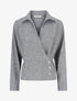 Blouse élastiquée à col cache-coeur - Noir chiné - 1