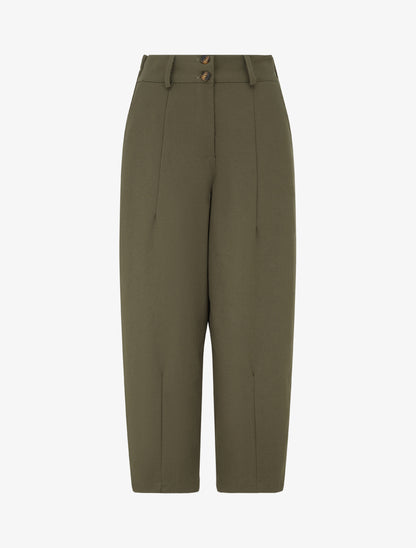 Pantalon uni à fermeture boutonnée - Kaki - 1